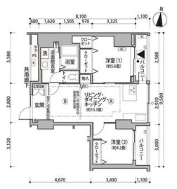 東雲キャナルコートCODAN 13-801 間取り図