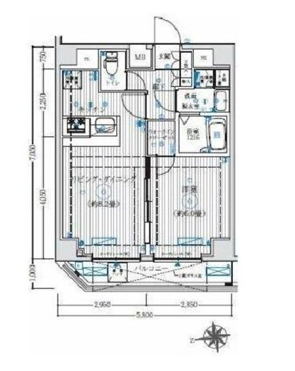 リライア大井町ヒルズ 5階 間取り図