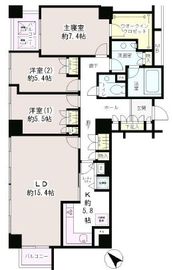 小石川パークタワー 5階 間取り図