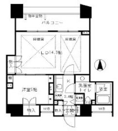 プライア渋谷 8階 間取り図