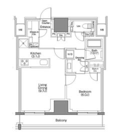 ザ・パークハビオSOHO大手町 1203 間取り図