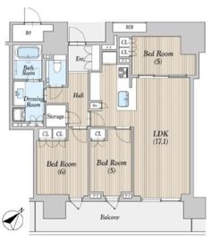 ブランズタワー豊洲 35階 間取り図