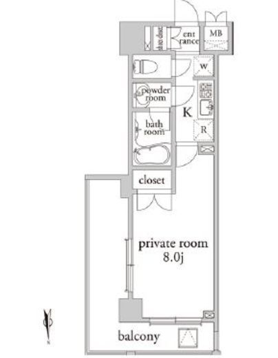 アーベイン早稲田 608 間取り図