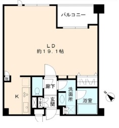 ヒューリック目黒三田 410 間取り図