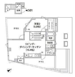 コニファー二子玉川 201 間取り図