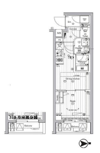 PREMIUM CUBE 東高円寺 (プレミアムキューブ東高円寺) 3階 間取り図