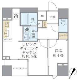 フェリシア日本橋人形町 303 間取り図