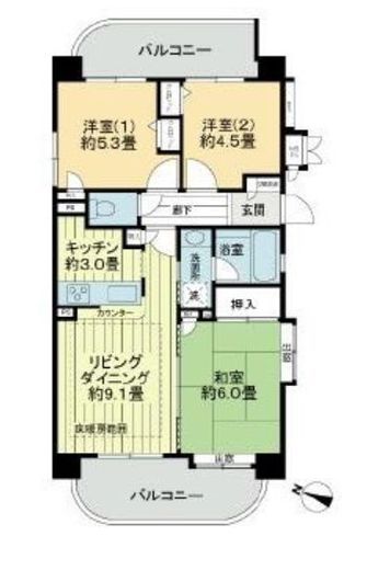 ライオンズヴィアーレ荏原中延 5階 間取り図