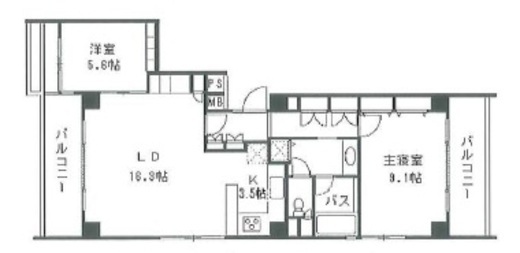 坂の上テラス 802 間取り図