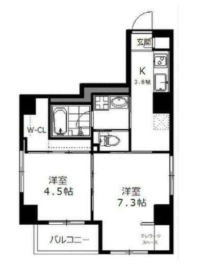 アセンションアイディ浅草 8階 間取り図