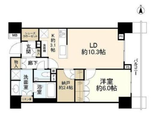 ブランズ神楽坂 6階 間取り図
