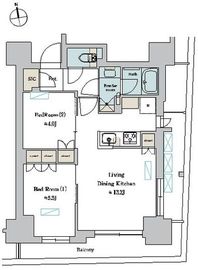 ブリリアイスト町屋 1104 間取り図