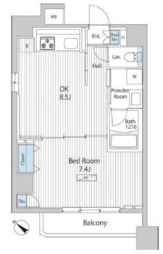 アレージュマン日本橋人形町 1005 間取り図