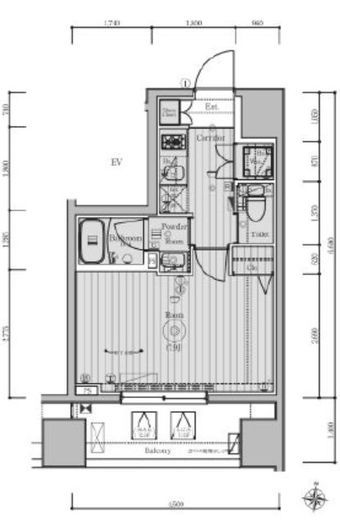 メイクスデザイン新宿 14階 間取り図