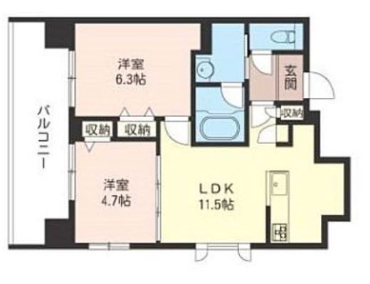 クロスシーズン恵比寿 803 間取り図