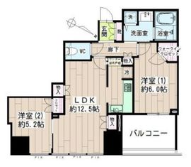 大崎ウエストシティタワーズ イースト 8階 間取り図