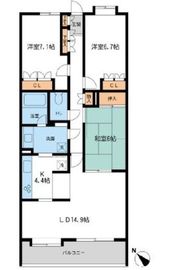 アーデンコート弦巻 304 間取り図