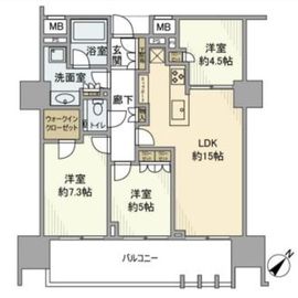 プレミスト東銀座築地アークコート 8階 間取り図