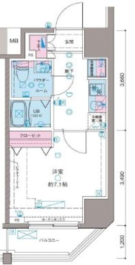 ガリシア新宿NorthⅡ 4階 間取り図