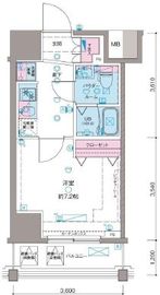 ガリシア新宿NorthⅡ 2階 間取り図