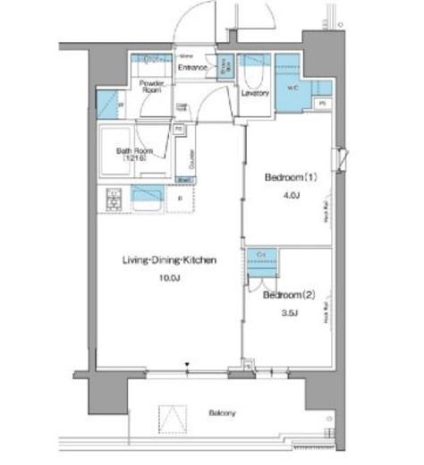 ルフォンプログレ蔵前ナチュール 402 間取り図