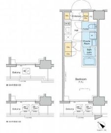 プラウドフラット月島アベニュー 406 間取り図