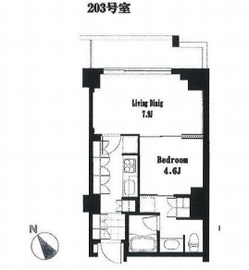 フレンシア外苑西 1-203 間取り図