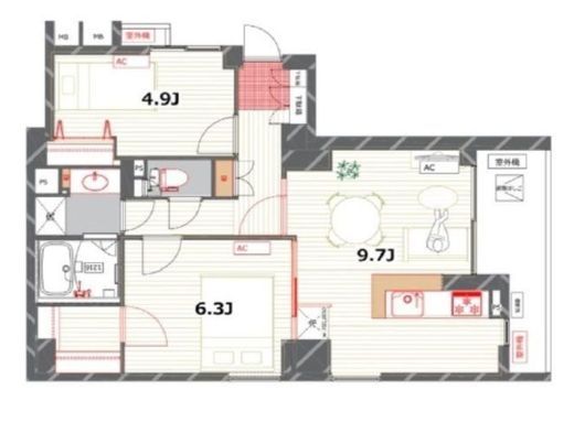 アブレスト動坂 802 間取り図