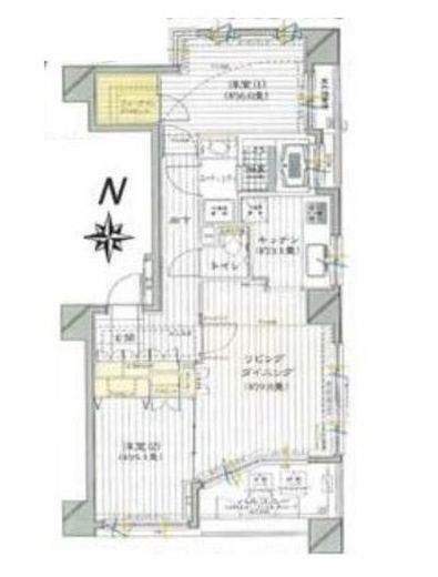アクシルコート東中野 3階 間取り図