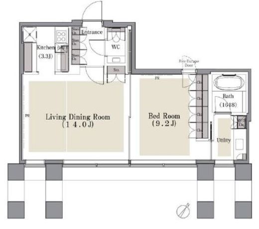 AKASAKA K-TOWER RESIDENCE 2802 間取り図