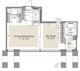 AKASAKA K-TOWER RESIDENCE 2802 間取り図