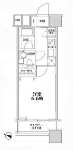 ファーストリアルタワー新宿 1110 間取り図