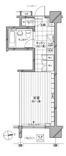 カスタリア麻布十番七面坂 607 間取り図