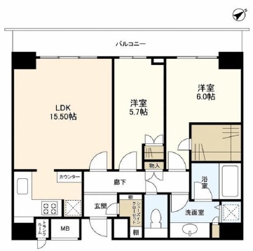 渋谷アインス 16階 間取り図