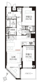 リシェ広尾 11階 間取り図