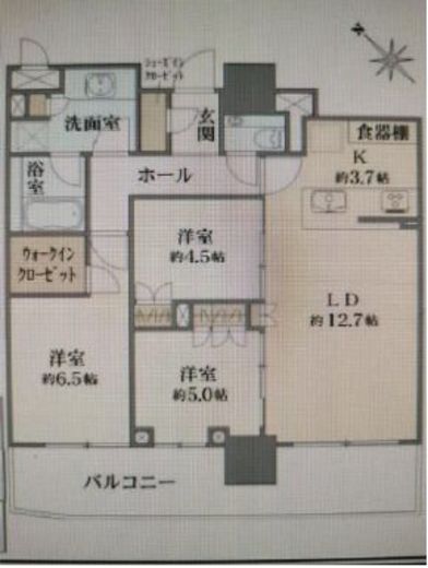 ブランズタワー豊洲 15階 間取り図