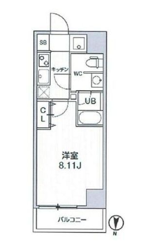 ジェノヴィア森下スカイガーデン 6階 間取り図