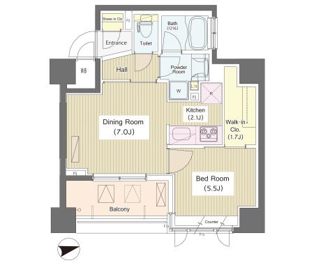 アイスイート東中野 311 間取り図