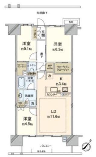 プレミスト東京王子 7階 間取り図