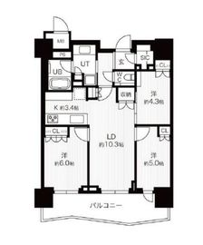 ブランズタワー豊洲 39階 間取り図