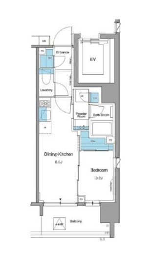 ルフォンプログレ蔵前ナチュール 604 間取り図