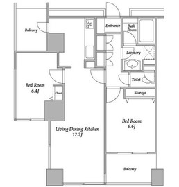 プラザタワー勝どき 2302 間取り図