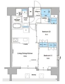 ルフォンプログレ蔵前プレミア 1206 間取り図