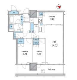 ブランズタワー豊洲 37階 間取り図