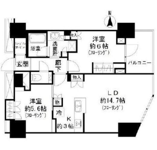 ブリリアタワー代々木公園クラッシー 8階 間取り図