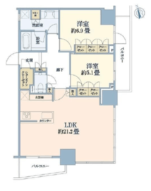 クラッシィタワー東中野 20階 間取り図