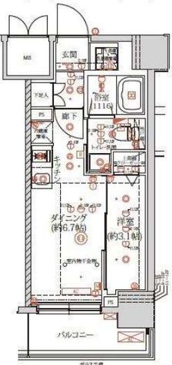 QUALITAS日本橋浜町 (クオリタス日本橋浜町) 201 間取り図