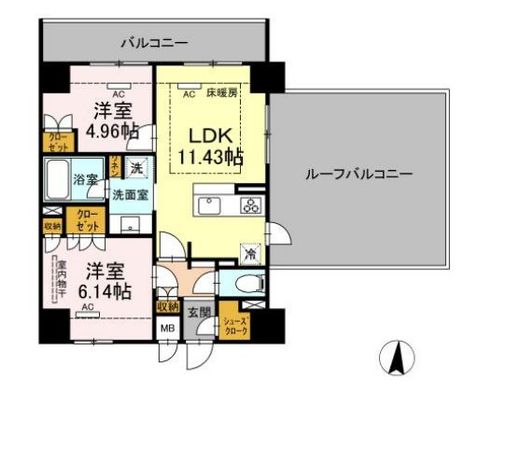 ロイジェントパークス錦糸町 701 間取り図
