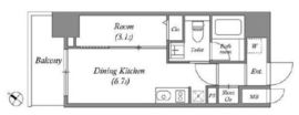 QUALITAS日本橋浜町 (クオリタス日本橋浜町) 1001 間取り図