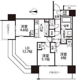 パークホームズ南麻布ザレジデンス 7階 間取り図